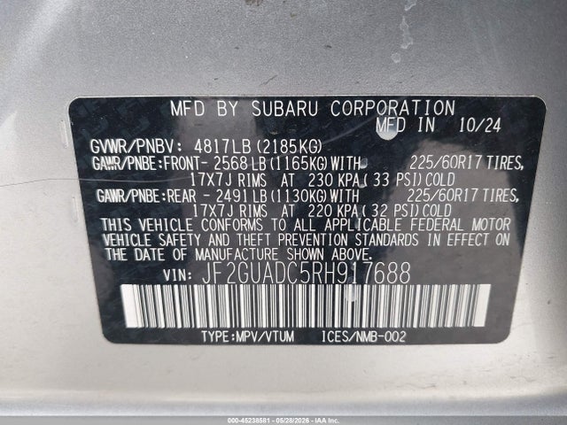 Subaru Crosstrek Premium 2024 JF2GUADC5RH917688 Image 9