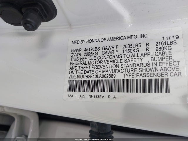 Продажа на аукционе авто 2020 Acura Tlx Tech Package, vin: 19UUB2F43LA002889, номер лота: 45238635