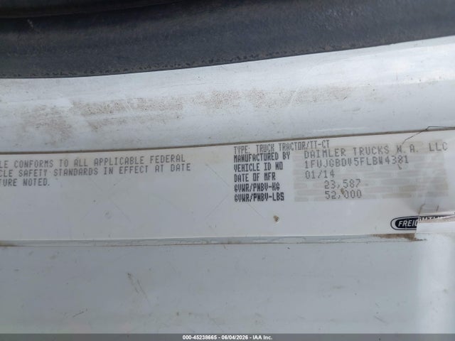 Aukcja sprzedaży 2015 Freightliner Cascadia 113, vin: 1FUJGBDV5FLBW4381, numer aukcji: 45238665