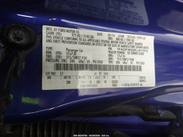 Продажа на аукционе авто 2014 Ford Focus Se, vin: 1FADP3K22EL411912, номер лота: 45238764