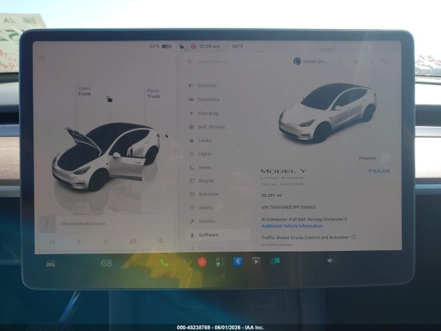 Aukcja sprzedaży 2023 Tesla Model Y, vin: 7SAYGAEE7PF708463, numer aukcji: 45238769