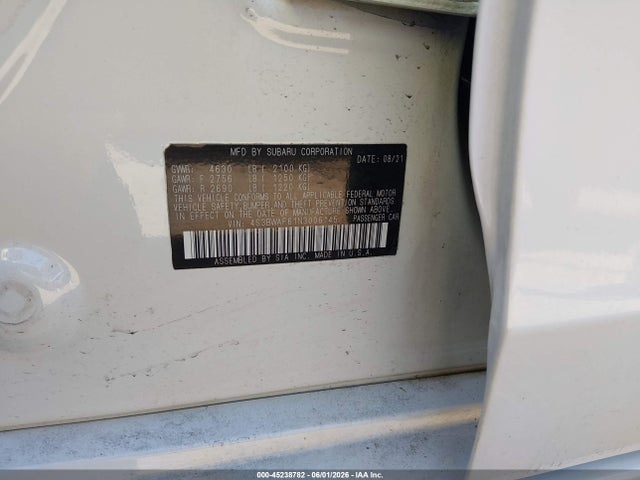Aukcja sprzedaży 2022 Subaru Legacy Premium, vin: 4S3BWAF61N3006145, numer aukcji: 45238782