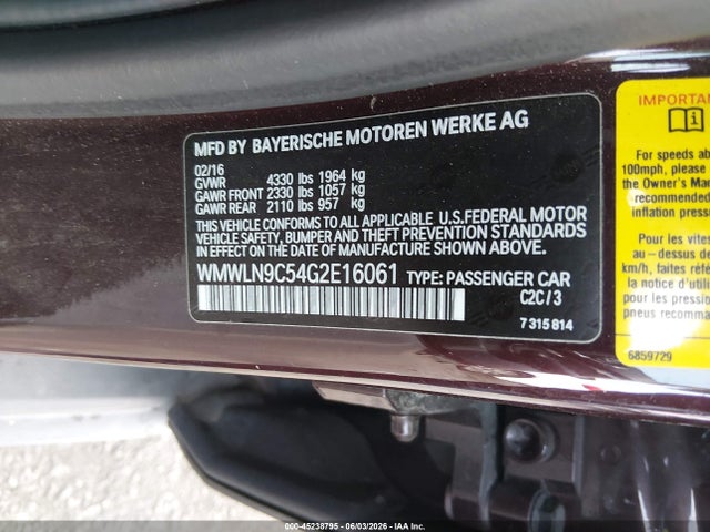 Aukcja sprzedaży 2016 Mini Clubman Cooper S, vin: WMWLN9C54G2E16061, numer aukcji: 45238795