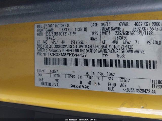 1FTCR3XM8FKB14127 Ford Transit-250