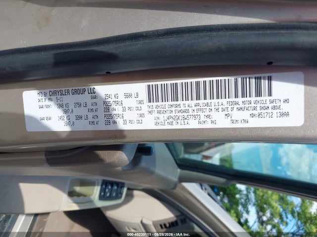 2011 Jeep Liberty Sport მანქანა იყიდება აუქციონზე, vin: 1J4PN2GK1BW577973, აუქციონის ნომერი: 45239111