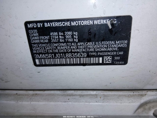 BMW 330I 2020 3MW5R1J01L8B35639 Image 9