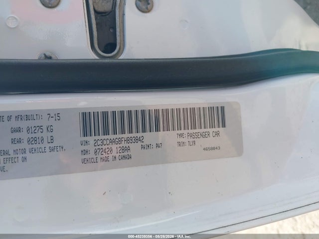 Продажа на аукционе авто 2015 Chrysler 300 Limited, vin: 2C3CCAAG8FH893842, номер лота: 45239356