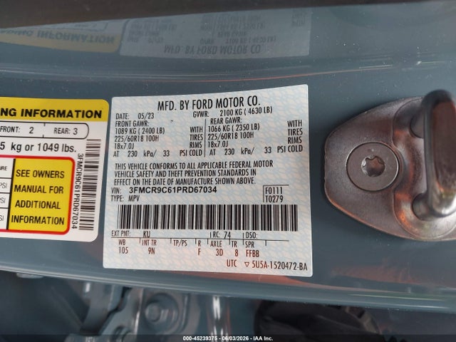 Ford Bronco Sport Outer Banks 2023 3FMCR9C61PRD67034 Image 9