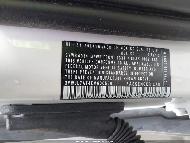 2014 Volkswagen Beetle 2.0l Tdi მანქანა იყიდება აუქციონზე, vin: 3VWJL7AT4EM600566, აუქციონის ნომერი: 45239423