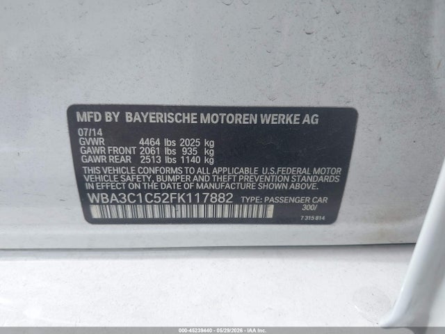 Продажа на аукционе авто 2015 Bmw 328i, vin: WBA3C1C52FK117882, номер лота: 45239440