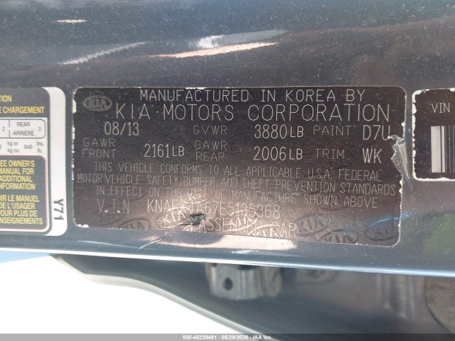 45239481 :رقم المزاد ، KNAFX4A67E5135368 vin ، 2014 Kia Forte Lx مزاد بيع