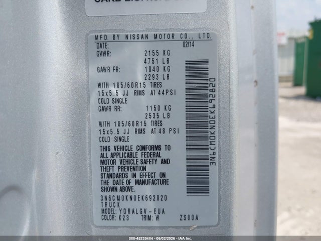 Nissan NV200 SV 2014 3N6CM0KN0EK692820 Image 9