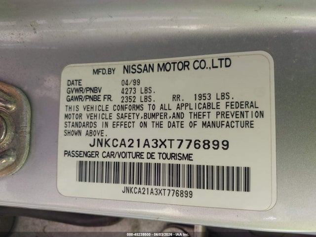 Aukcja sprzedaży 1999 Infiniti I30 Limited/standard/touring, vin: JNKCA21A3XT776899, numer aukcji: 45239500