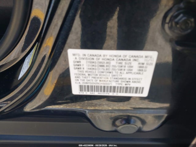 45239596 :رقم المزاد ، 2HNYD2H29CH505571 vin ، 2012 Acura Mdx مزاد بيع