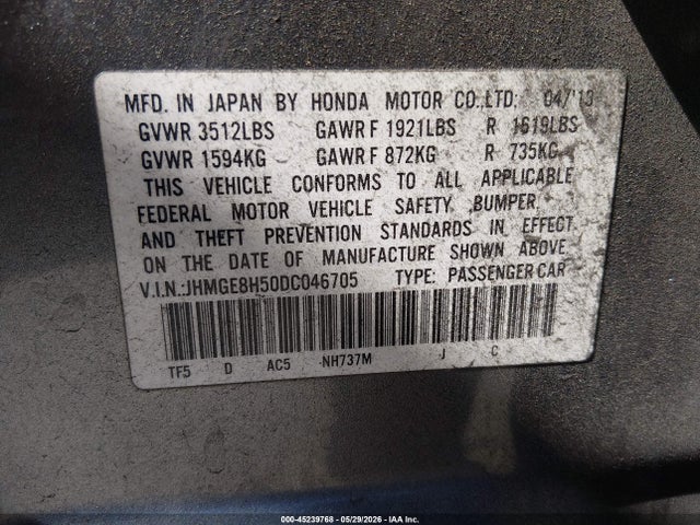 Продажа на аукционе авто 2013 Honda Fit Sport, vin: JHMGE8H50DC046705, номер лота: 45239768