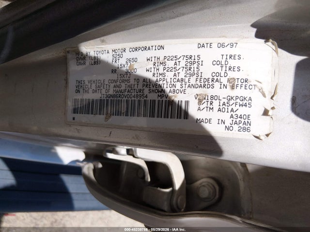 Aukcja sprzedaży 1997 Toyota 4runner Sr5 V6, vin: JT3GN86R0V0048954, numer aukcji: 45239786