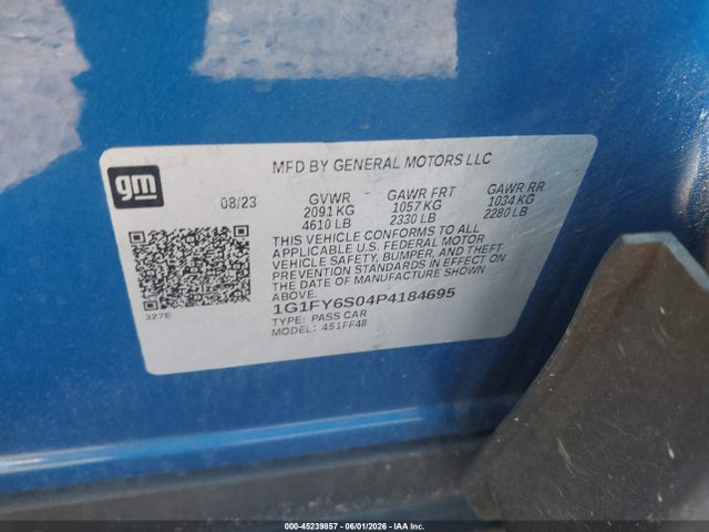 1G1FY6S04P4184695 Chevrolet Bolt Euv Fwd Lt