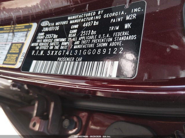 KIA Optima Lx 2016 5XXGT4L31GG089122 Image 18