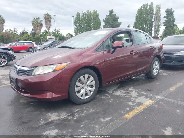 2012 Honda Civic Lx მანქანა იყიდება აუქციონზე, vin: 19XFB2F5XCE384092, აუქციონის ნომერი: 45239896