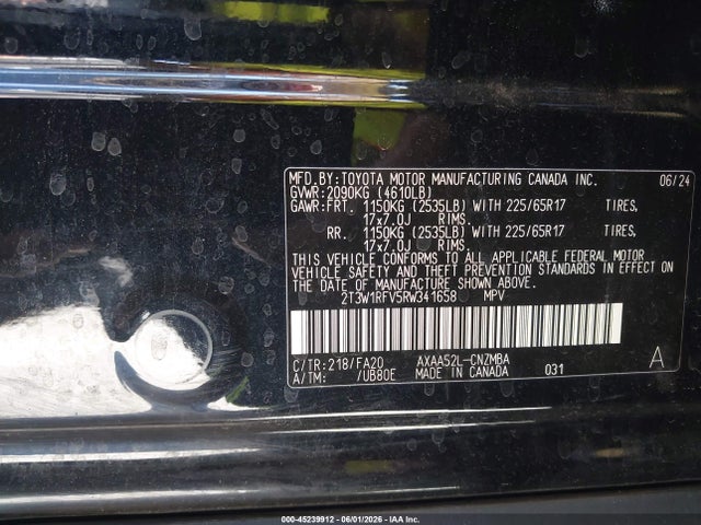 2T3W1RFV5RW341658 Toyota Rav4 Xle