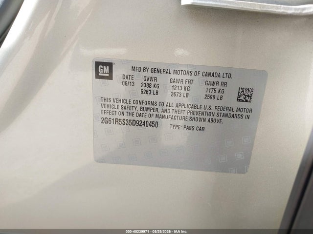 Продажа на аукционе авто 2013 Cadillac Xts Luxury, vin: 2G61R5S35D9240450, номер лота: 45239971