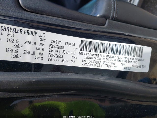 Продаж на аукціоні авто 2012 Jeep Grand Cherokee Laredo, vin: 1C4RJFAG6CC140057, номер лоту: 45240211