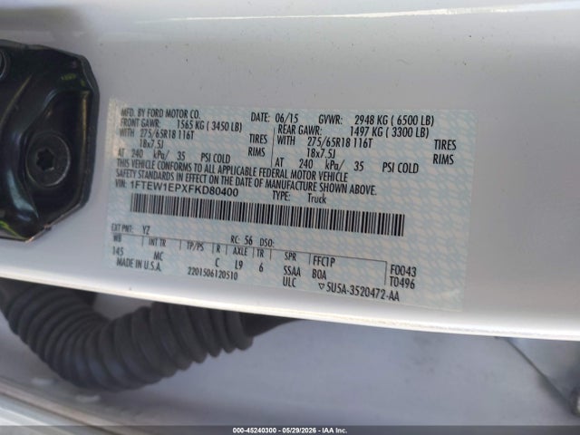 1FTEW1EPXFKD80400 Ford F-150 Xlt