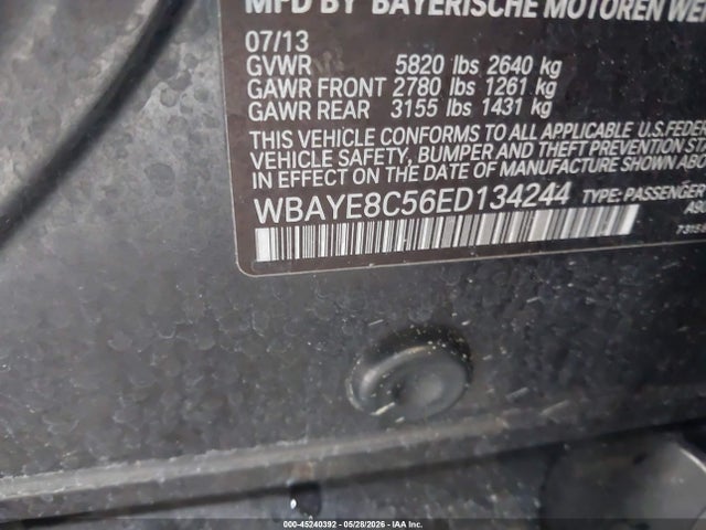 Продажа на аукционе авто 2014 Bmw Alpina B7, vin: WBAYE8C56ED134244, номер лота: 45240392