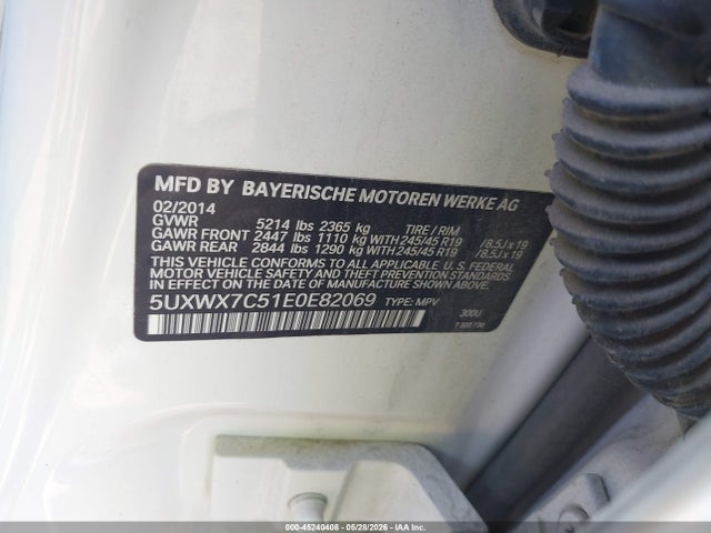 5UXWX7C51E0E82069 BMW X3 Xdrive35i