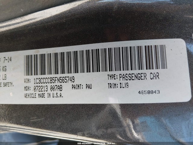 Продаж на аукціоні авто 2015 Chrysler 200 C, vin: 1C3CCCCB5FN565749, номер лоту: 45240507