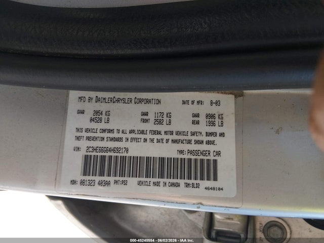 Продаж на аукціоні авто 2004 Chrysler 300m, vin: 2C3HE66G64H692170, номер лоту: 45240554