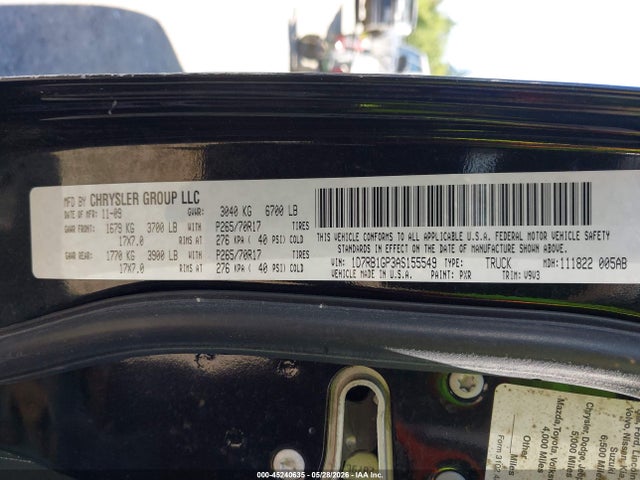 45240635 :رقم المزاد ، 1D7RB1GP3AS155549 vin ، 2010 Dodge Ram 1500 Slt/sport/trx مزاد بيع