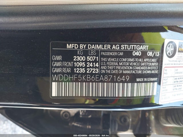 Продаж на аукціоні авто 2014 Mercedes-benz E 350, vin: WDDHF5KB6EA871649, номер лоту: 45240694