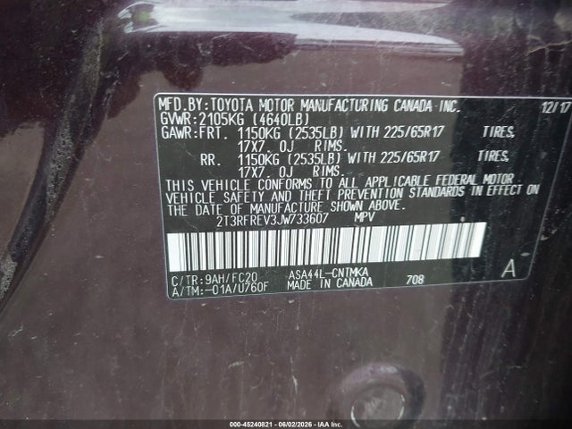 Toyota Rav4 Xle 2018 2T3RFREV3JW733607 Image 9