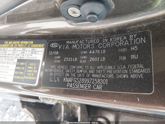 Продажа на аукционе авто 2009 Kia Rondo Lx, vin: KNAFG528997258301, номер лота: 45240842