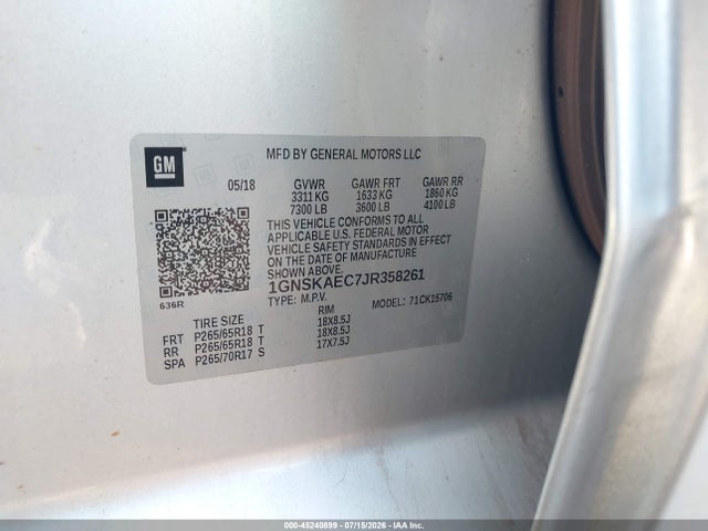 Chevrolet Tahoe Ls 2018 1GNSKAEC7JR358261 Image 9
