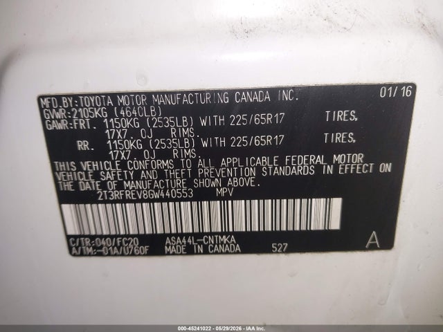 Toyota Rav4 Xle 2016 2T3RFREV8GW440553 Image 9