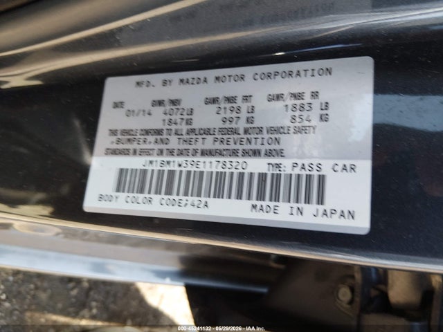 Auction sale of the 2014 Mazda Mazda3 S Grand Touring, vin: JM1BM1W39E1178320, lot number: 45241132