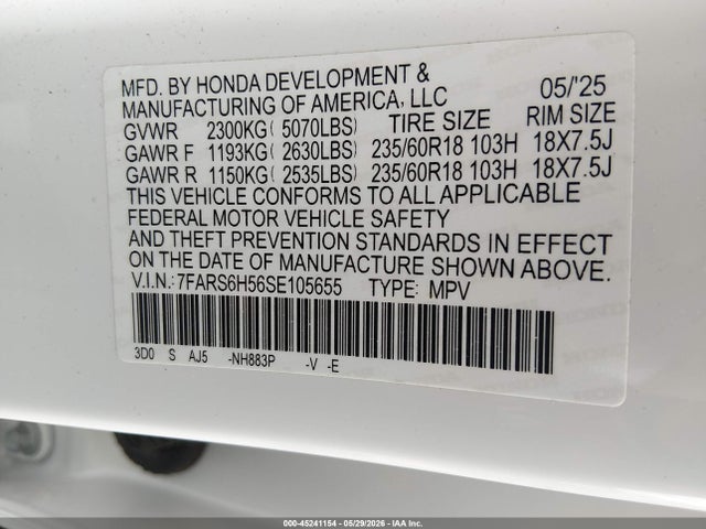 7FARS6H56SE105655 Honda Cr-v Hybrid Sport