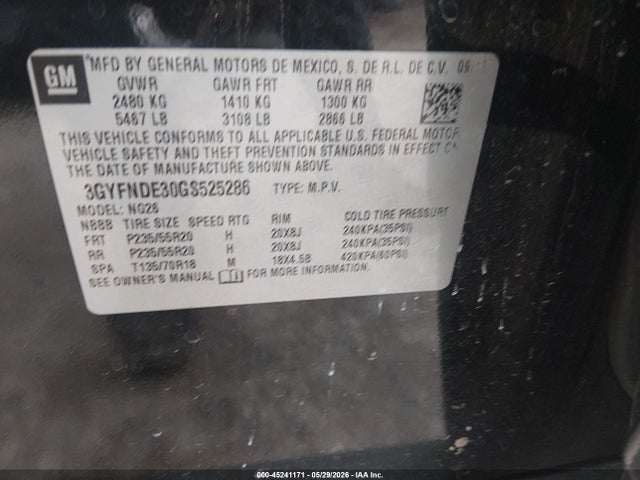 Продажа на аукционе авто 2016 Cadillac Srx Premium Collection, vin: 3GYFNDE30GS525286, номер лота: 45241171