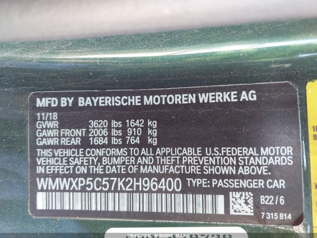 Auction sale of the 2019 Mini Hardtop Cooper, vin: WMWXP5C57K2H96400, lot number: 45241248