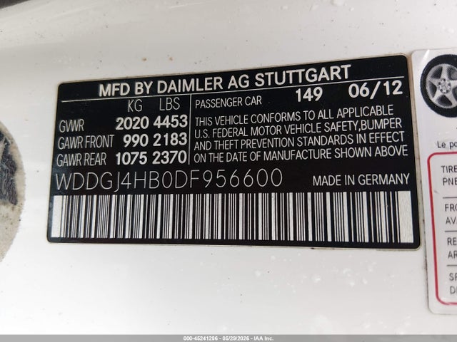 Продаж на аукціоні авто 2013 Mercedes-benz C 250, vin: WDDGJ4HB0DF956600, номер лоту: 45241296