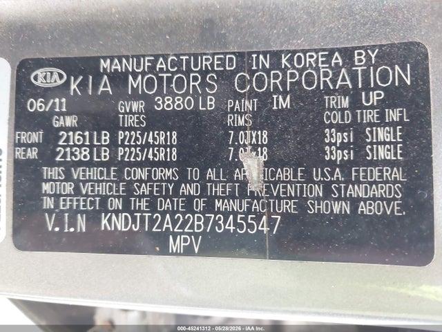 Продажа на аукционе авто 2011 Kia Soul !, vin: KNDJT2A22B7345547, номер лота: 45241312