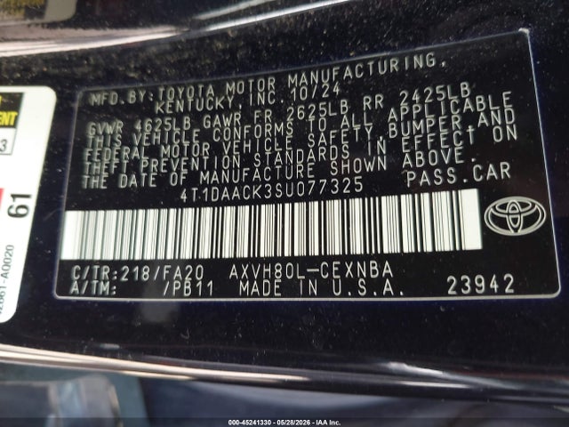 4T1DAACK3SU077325 Toyota CAMRY LE