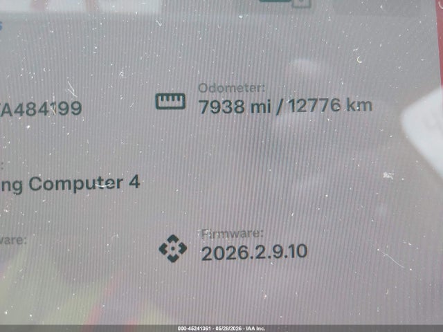 Auction sale of the 2026 Tesla Model Y All-wheel Drive/long Range Launch Series/premium All-wheel Drive, vin: 7SAYGDEE0TA484199, lot number: 45241361