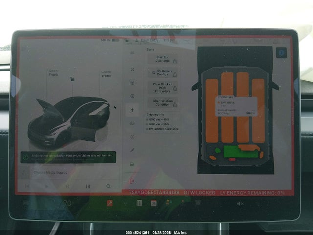Auction sale of the 2026 Tesla Model Y All-wheel Drive/long Range Launch Series/premium All-wheel Drive, vin: 7SAYGDEE0TA484199, lot number: 45241361