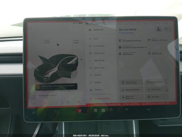 Auction sale of the 2026 Tesla Model Y All-wheel Drive/long Range Launch Series/premium All-wheel Drive, vin: 7SAYGDEE0TA484199, lot number: 45241361