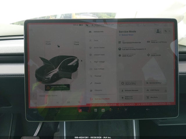 Auction sale of the 2026 Tesla Model Y All-wheel Drive/long Range Launch Series/premium All-wheel Drive, vin: 7SAYGDEE0TA484199, lot number: 45241361