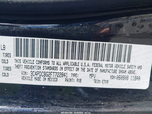 3C4PDCBG2FT722841 Dodge Journey Sxt