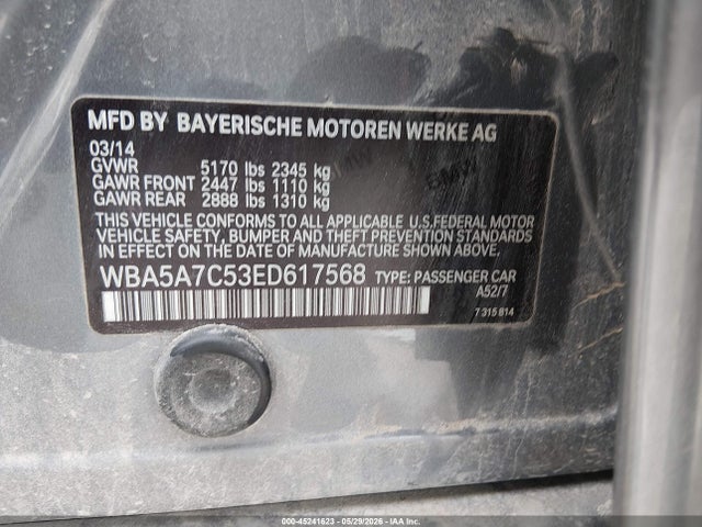 Aukcja sprzedaży 2014 Bmw 528i Xdrive, vin: WBA5A7C53ED617568, numer aukcji: 45241623